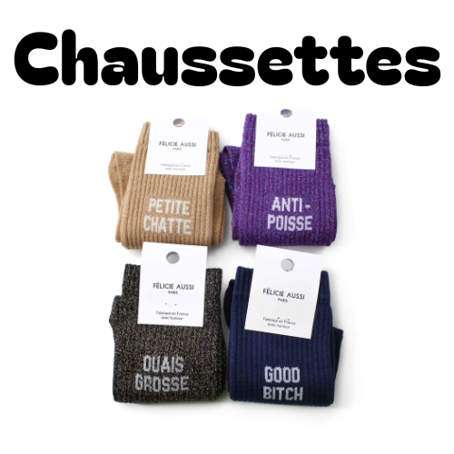 chaussette message paillette